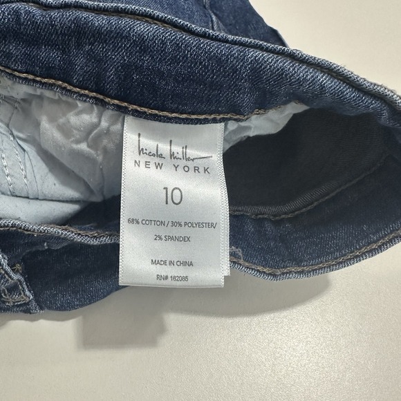 Nicole Miller Soho High Rise Skinny Crop Jeans Womens 10 Distressed Blue Denim - Picture 9 of 10